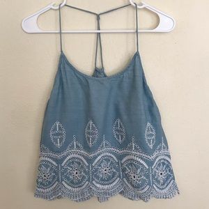 BABY BLUE CROCHET TOP
